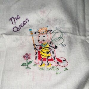 Vintage Hand-embroidered double sided dish towels